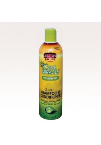 African Pride Olive Miracle 2-in-1 Shampoo and Conditioner 12 fl.oz.