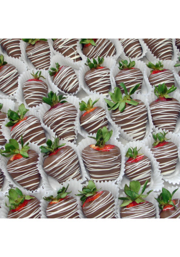 4 to 8 Dozen Bulk - Chocolate Dipped Strawberries with Drizzle