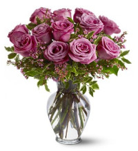 A Dozen Lavender Roses