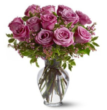 A Dozen Lavender Roses