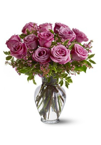 A Dozen Lavender Roses