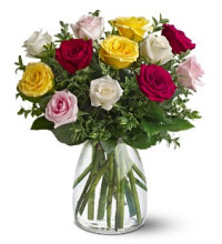 A Dozen Mixed Roses