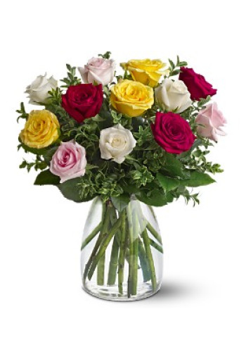 A Dozen Mixed Roses
