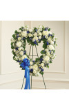Blue andamp White Standing Open Heart
