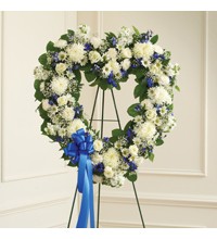 Blue andamp White Standing Open Heart