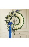 Blue andamp White Standing Wreath