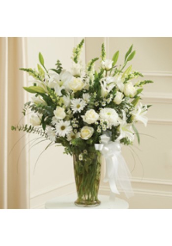 Sympathy For The Large White Sympathy Vase Arrangement