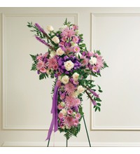 Lavender andamp White Mixed Standing Cross