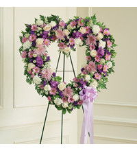 Lavender andamp White Standing Open Heart
