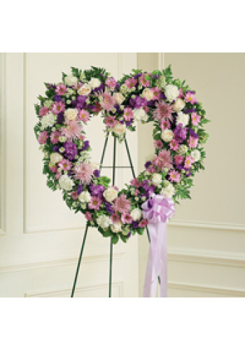 Lavender andamp White Standing Open Heart