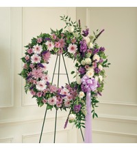 Lavender andamp White Standing Wreath