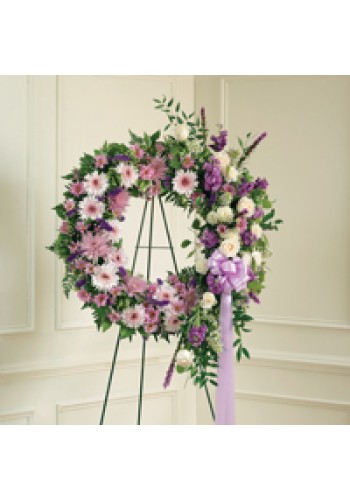 Lavender andamp White Standing Wreath