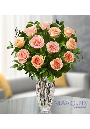 Marquis by WaterfordÂ® Premium Peach Roses