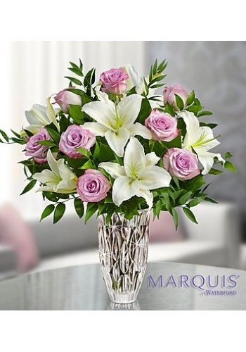 Marquis by WaterfordÂ® Purple Rose andamp Lily Bouquet
