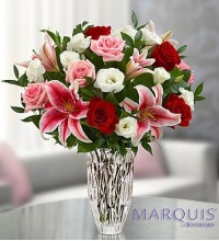 Marquis by WaterfordÂ® Red Rose and Lily Bouquet