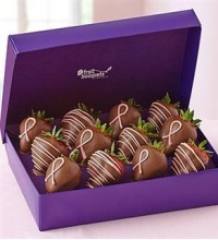 Pink Awareness Strawberries by Fruit Bouquets