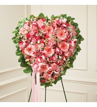 Pink Mixed Flower Standing  Heart