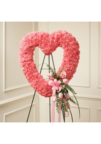 Pink Standing Open Heart