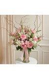 Sympathy For The Pink andamp White Large Sympathy Vase Arrangement