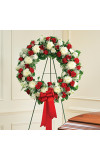 Red and White Standing Wreath