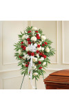 Red and  White Sympathy Standing Spray