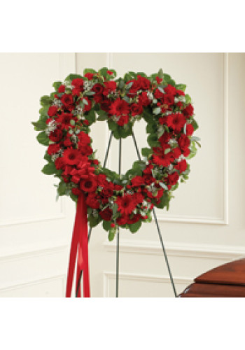 Red Mixed Standing Open Heart