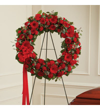 Red Mixed Standing Wreath
