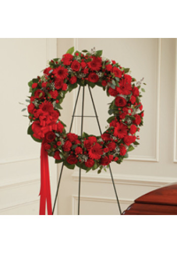 Red Mixed Standing Wreath