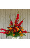Red andamp Orange Sympathy Vase