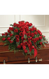 Red Rose Half Casket Cover