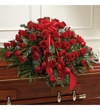 Red Rose Half Casket Cover