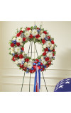Red, White andamp Blue Standing Wreath