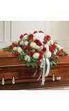 Red andamp White Mixed Half Casket Cover