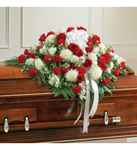 Red andamp White Mixed Half Casket Cover