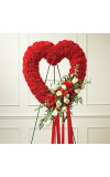 Red andamp White Standing Open Heart-Red Carnations - White Roses