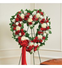 Red andamp White Standing Open Heart