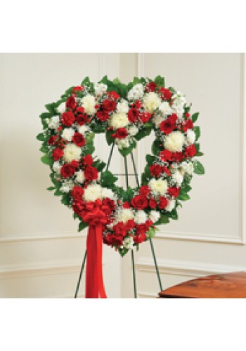 Red andamp White Standing Open Heart