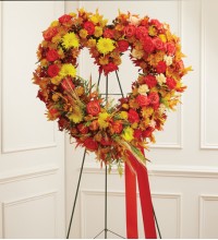 Standing Open Heart in Fall Colors