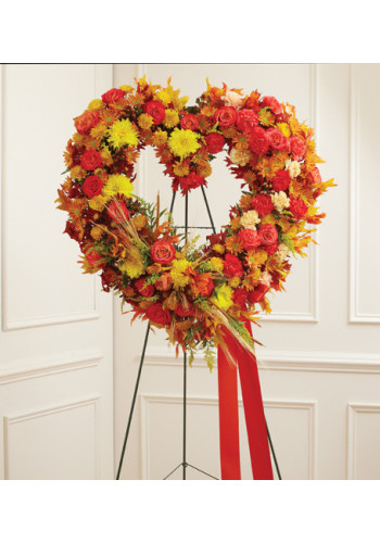 Standing Open Heart in Fall Colors