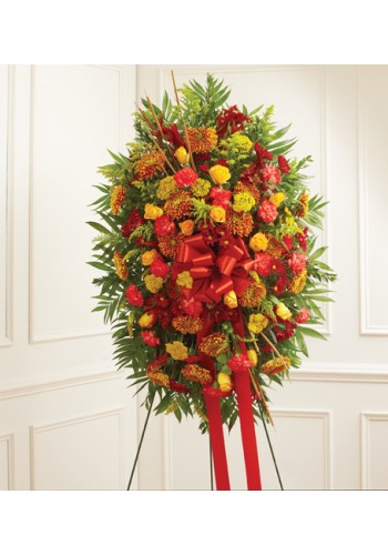 Sympathy Standing Spray in Fall Colors