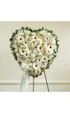White Mixed Flower Solid Standing Heart