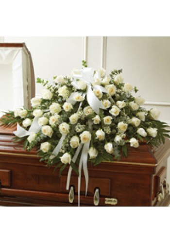 White Mixed Half Casket Cover
