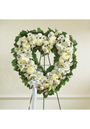 White Standing Open Heart