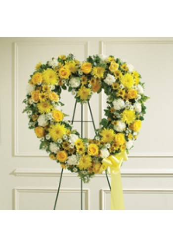 Yellow andamp White Standing Open Heart