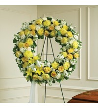 Yellow andamp White Standing Wreath