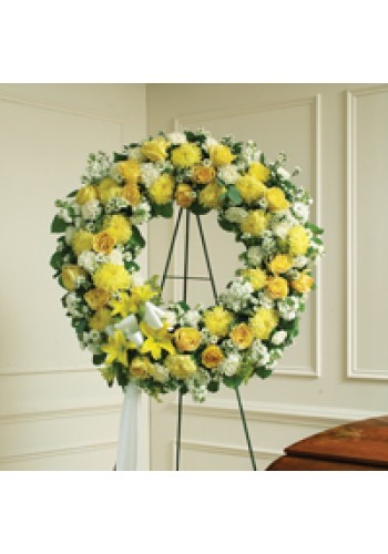 Yellow andamp White Standing Wreath