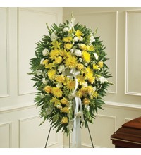 Yellow andamp White Sympathy Standing Spray