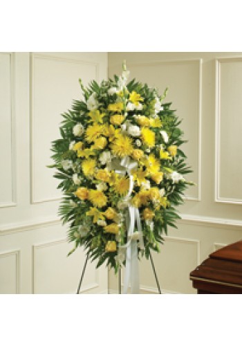 Yellow andamp White Sympathy Standing Spray