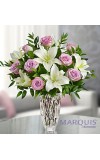Marquis by WaterfordÂ® Purple Rose andamp Lily Bouquet
