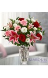 Marquis by WaterfordÂ® Red Rose and Lily Bouquet